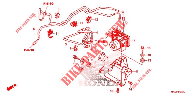 FRONT BRAKE MASTER CYLINDER   ABS MODULATOR dla Honda NC 750 X ABS DCT 35KW 2018