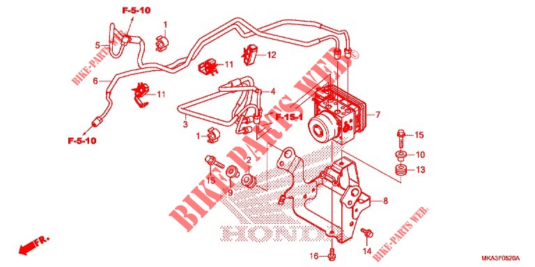 FRONT BRAKE MASTER CYLINDER   ABS MODULATOR dla Honda NC 750 X ABS DCT 2018