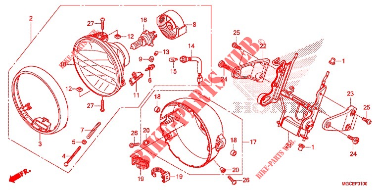 HEADLIGHT  dla Honda CB 1100 EX ABS 2014