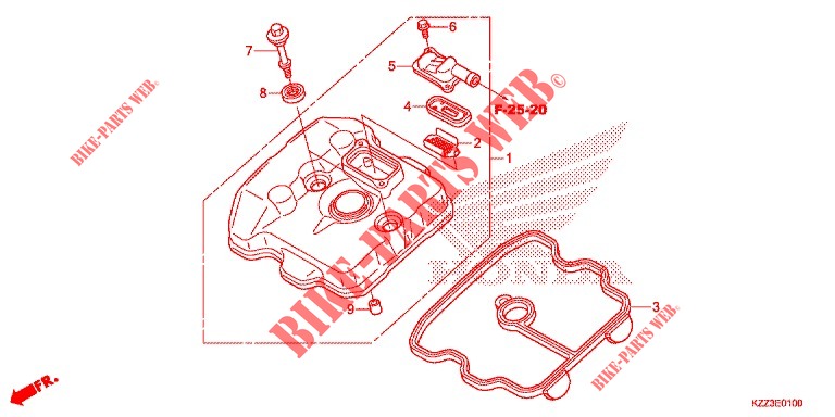 CYLINDER HEAD COVER   dla Honda CRF 250 L VERMELHO 2013