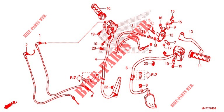 HANDLE LEVER/SWITCH/CABLE  dla Honda CB 500 X ABS 2021