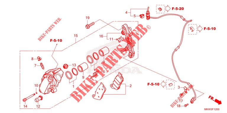 FRONT BRAKE CALIPER   dla Honda NC 750 X ABS 35KW 2022