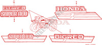 STRIPE/EMBLEM (3) dla Honda ATC 250 BIG RED miles and km 1987