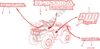 STICKERS dla Honda TRX 200 FOURTRAX D 1997