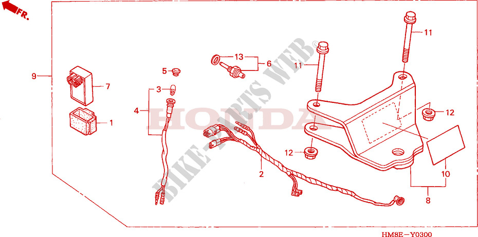 TRAILER HITCH SET (A/CM) dla Honda TRX 250 FOURTRAX RECON Standard 2002