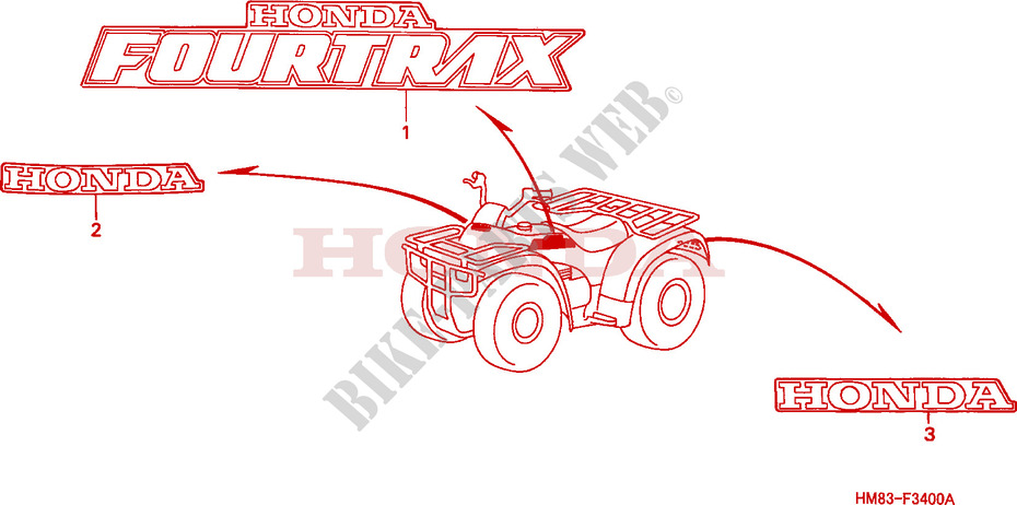 MARK (1) dla Honda TRX 250 FOURTRAX RECON 2001