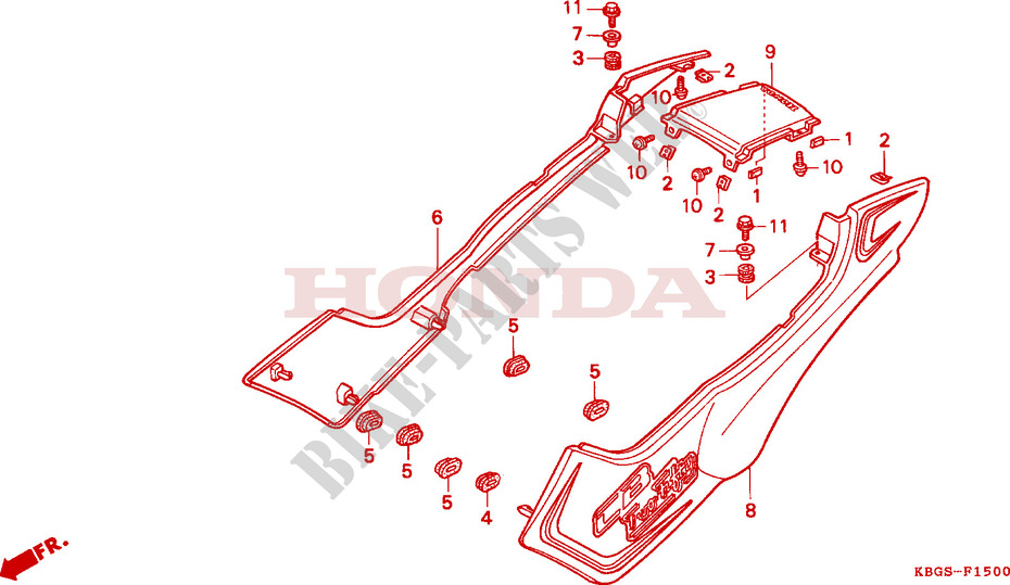 SIDE COVERS dla Honda CB 250 TWO FIFTY 1999