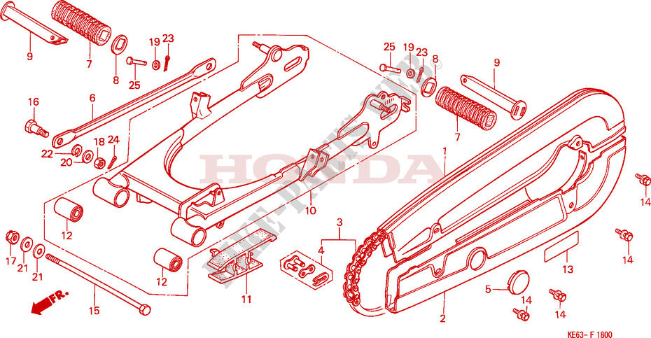 REAR ARM   CHAIN CASE (1) dla Honda H 100 1983