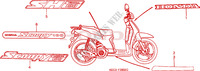 STICKERS (3) dla Honda SCOOPY 100 AZUL METALICO 2000