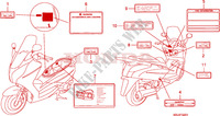 CAUTION LABEL (FES1257/A7)(FES1507/A7) dla Honda S WING 150 FES SPECIAL 2007