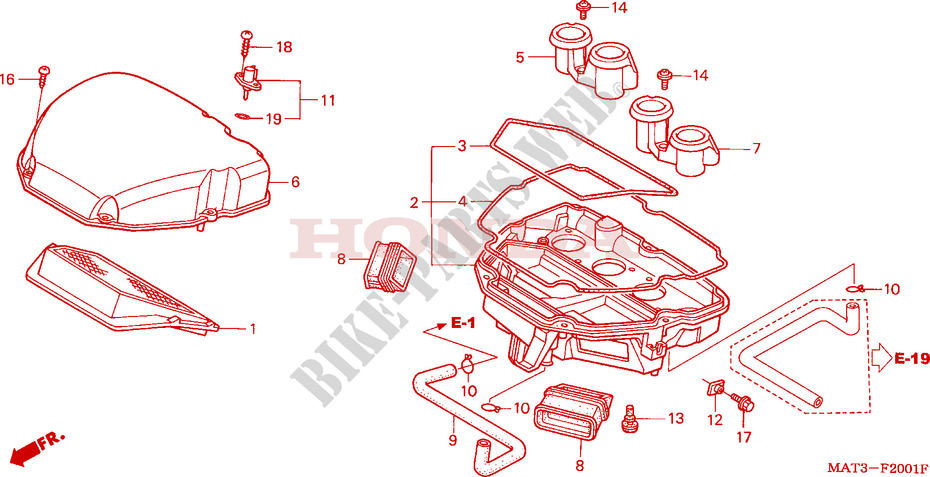 AIR CLEANER (X/Y/1/2/3/4) dla Honda CBR 1100 SUPER BLACKBIRD 2000