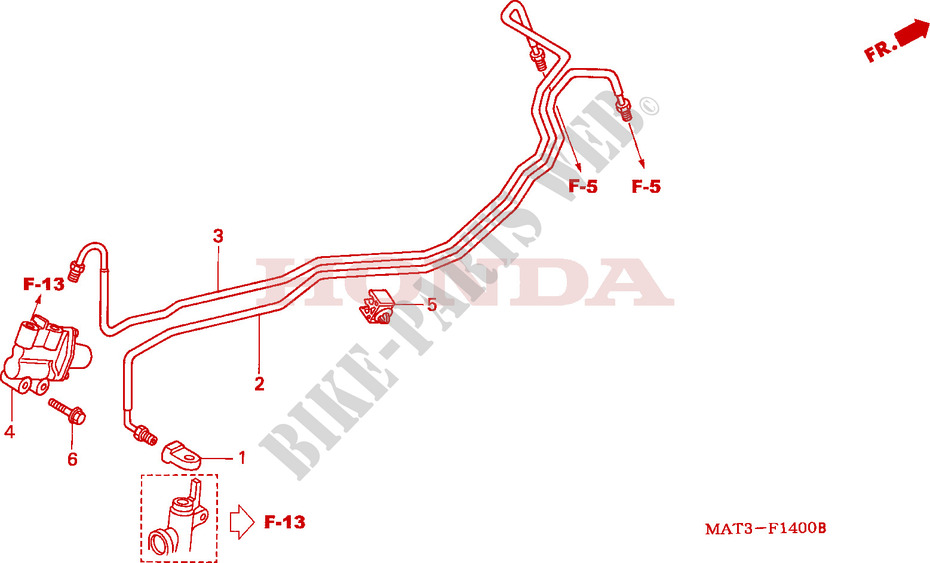 BRAKE CONTROL VALVE dla Honda CBR 1100 SUPER BLACKBIRD 50TH 1998