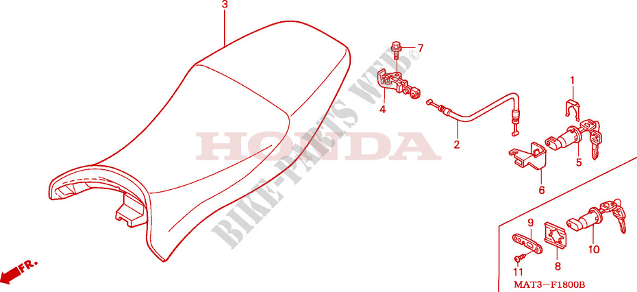 SEAT dla Honda CBR 1100 SUPER BLACKBIRD 2000