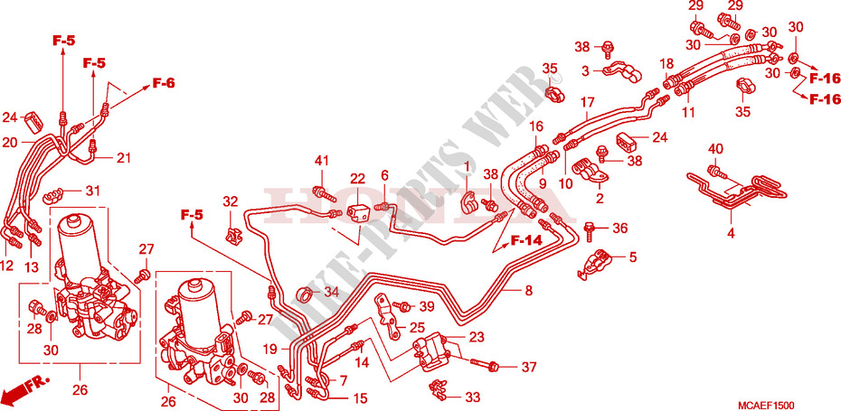 BRAKE CONTROL VALVE   LINES dla Honda GL 1800 GOLD WING ABS 2009
