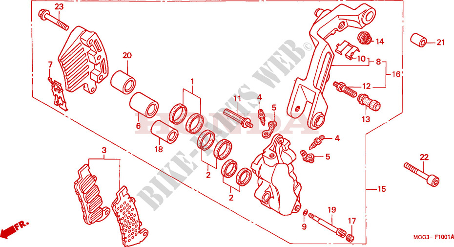 FRONT BRAKE CALIPER (2) dla Honda CB 1100 X11 2001