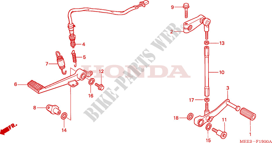 BRAKE PEDAL dla Honda CBR 600 RR 2004