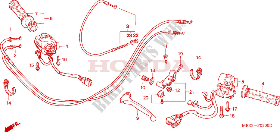 LEVER   SWITCH   CABLE dla Honda CBR 600 RR 2004