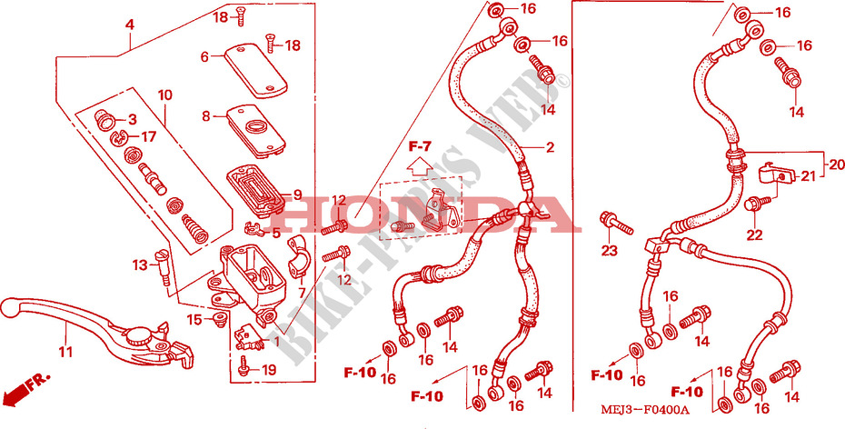 FRONT BRAKE MASTER CYLINDER (CB1300/F/F1/S) dla Honda CB 1300 2003