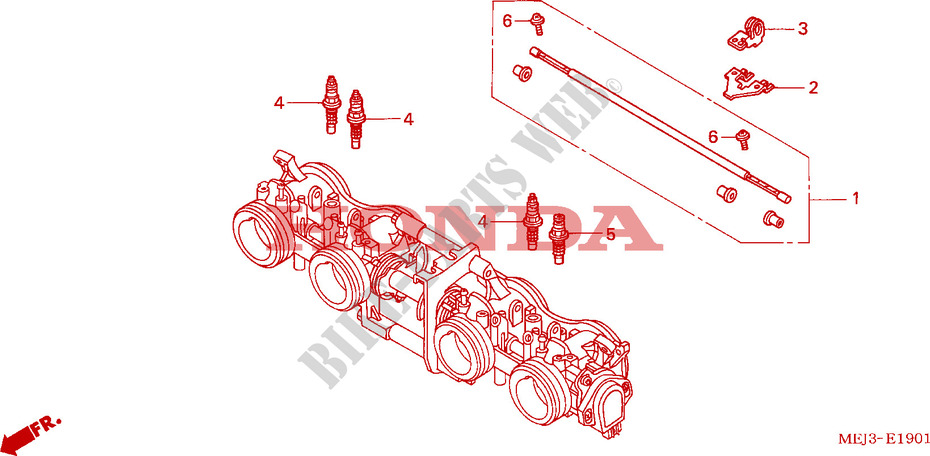 THROTTLE BODY(COMPONENTS) dla Honda CB 1300 2003