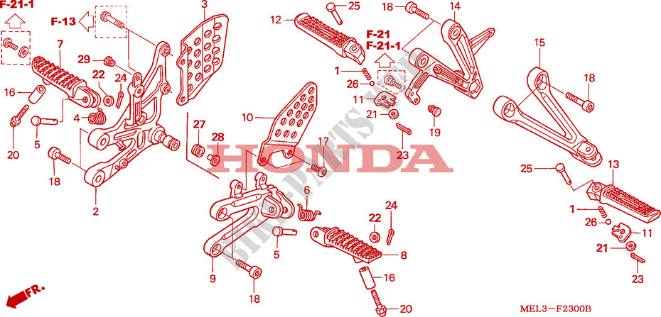 FOOTREST dla Honda CBR 1000 RR FIREBLADE 2004