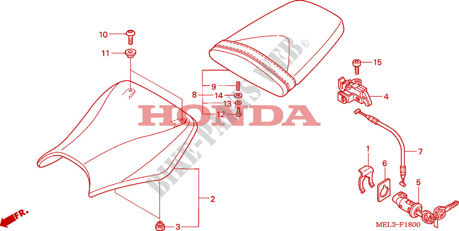 SEAT dla Honda CBR 1000 RR FIREBLADE 2005