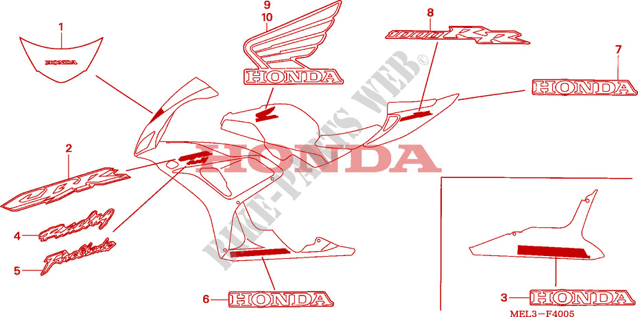 STRIPE/MARK (6) dla Honda CBR 1000 RR FIREBLADE 2007