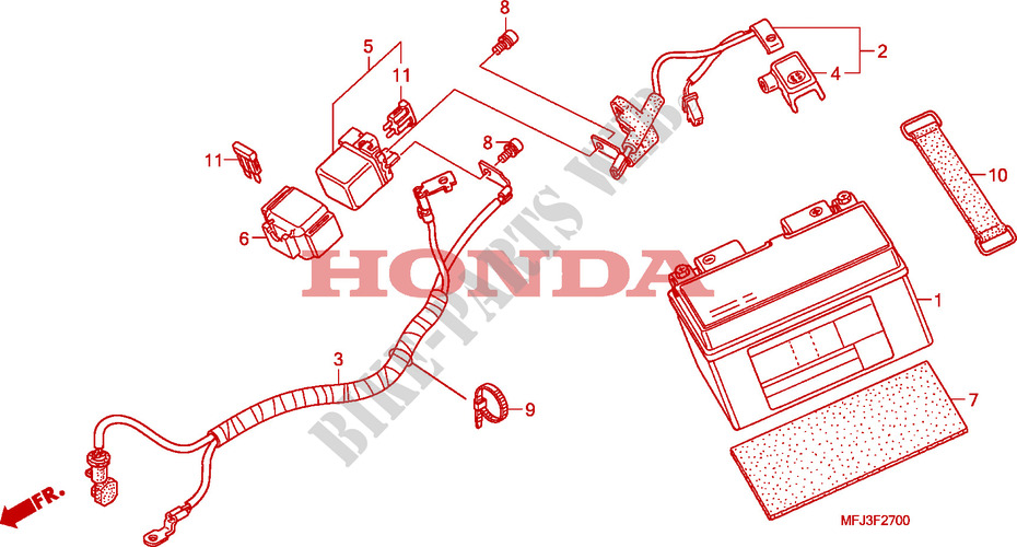 BATTERY dla Honda CBR 600 RR ABS GRIS ORANGE 2011