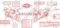 CAUTION LABEL(1) dla Honda CBR 1000 RR FIREBLADE LARANJA 2010