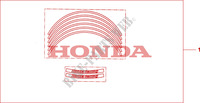 WHEEL STICKERS dla Honda CBR 1000 RR FIREBLADE PRETO 2010