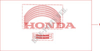 WHEEL STICKERS dla Honda CBR 1000 RR FIREBLADE ABS TRICOLOUR 2011