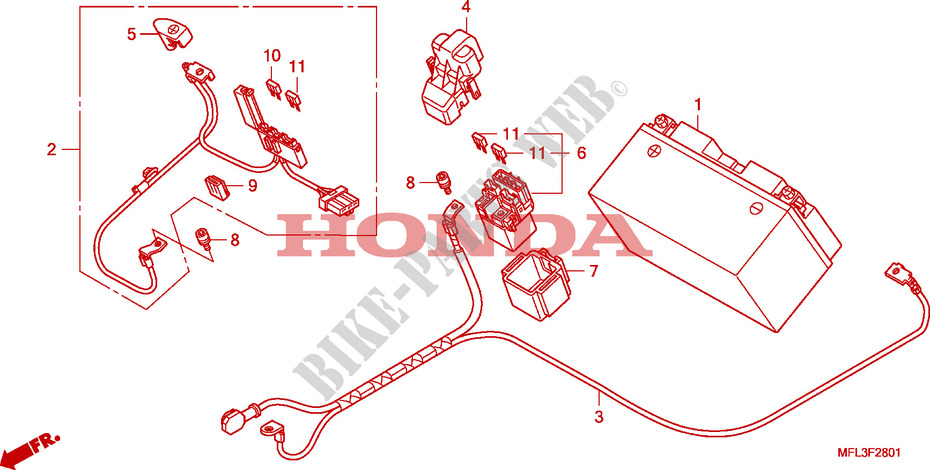BATTERY dla Honda CBR 1000 RR FIREBLADE ABS NOIRE 2011
