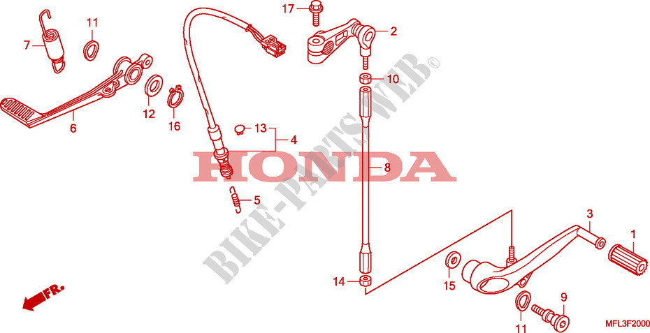 PEDAL dla Honda CBR 1000 RR FIREBLADE ABS TRICOLORE 2011