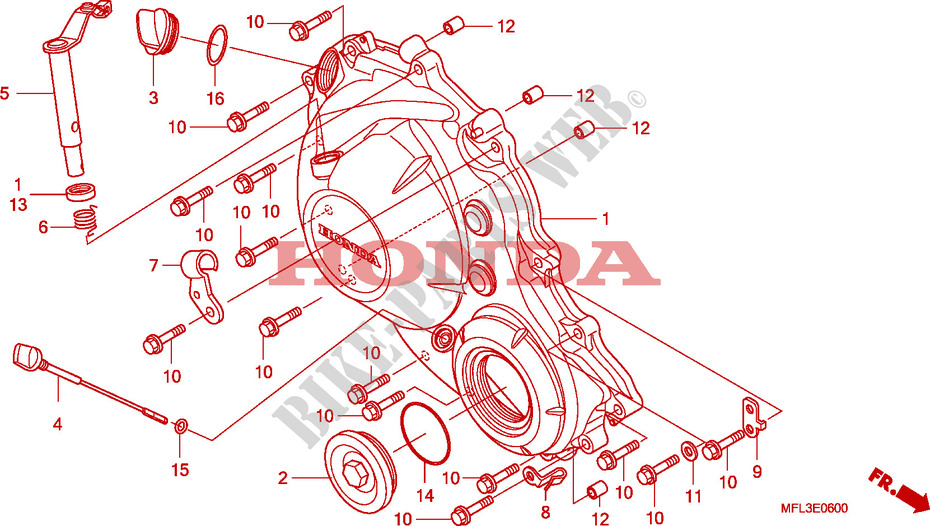 RIGHT CRANKCASE COVER dla Honda CBR 1000 RR FIREBLADE ABS REPSOL 2011