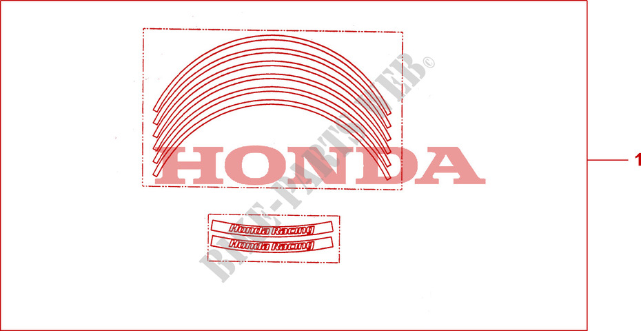 WHEEL STICKERS dla Honda CBR 1000 RR FIREBLADE ABS PRETO 2011