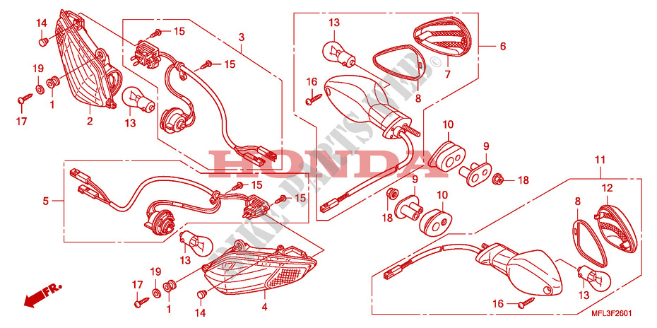 WINKER(CBR1000RR9,A,B/RA9 ,A,B) dla Honda CBR 1000 RR FIREBLADE ABS REPSOL 2011
