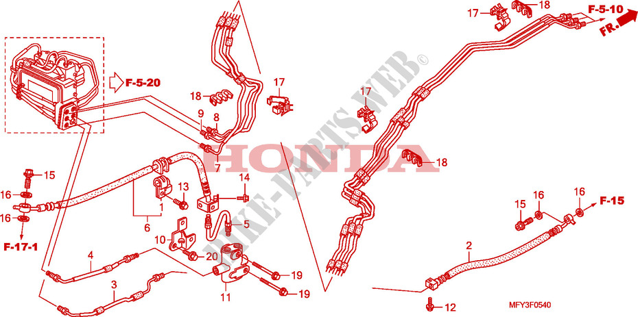 BRAKE LINES dla Honda VT 1300 C ABS 2010