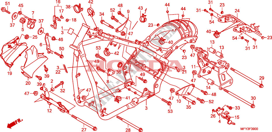 FRAME BODY(VT1300CR/CRA) dla Honda VT 1300 C ABS 2011