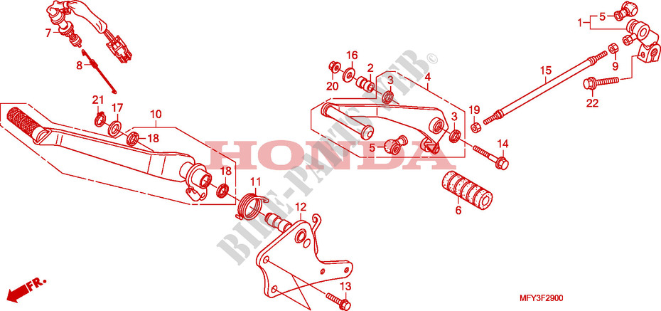 PEDAL dla Honda VT 1300 C ABS 2011