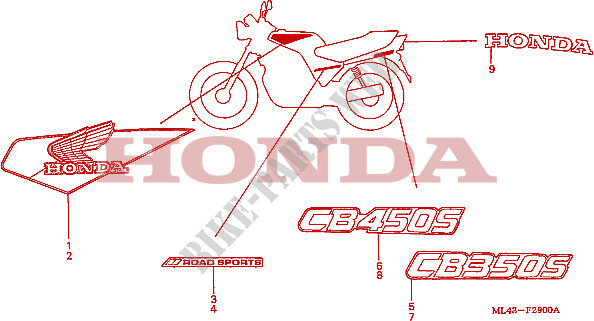 STRIPE/MARK (CB350SG/CB450SG) dla Honda CB 350 S 1986