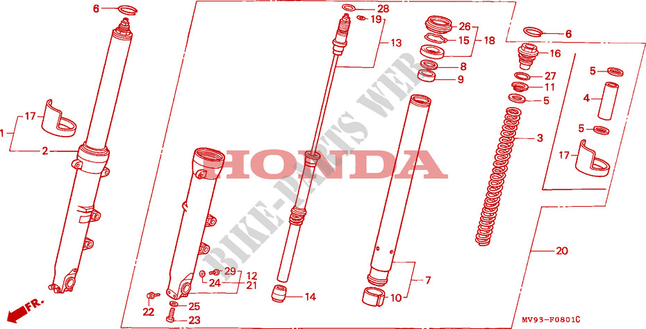 FRONT FORK (2) dla Honda CBR 600 F2 1994