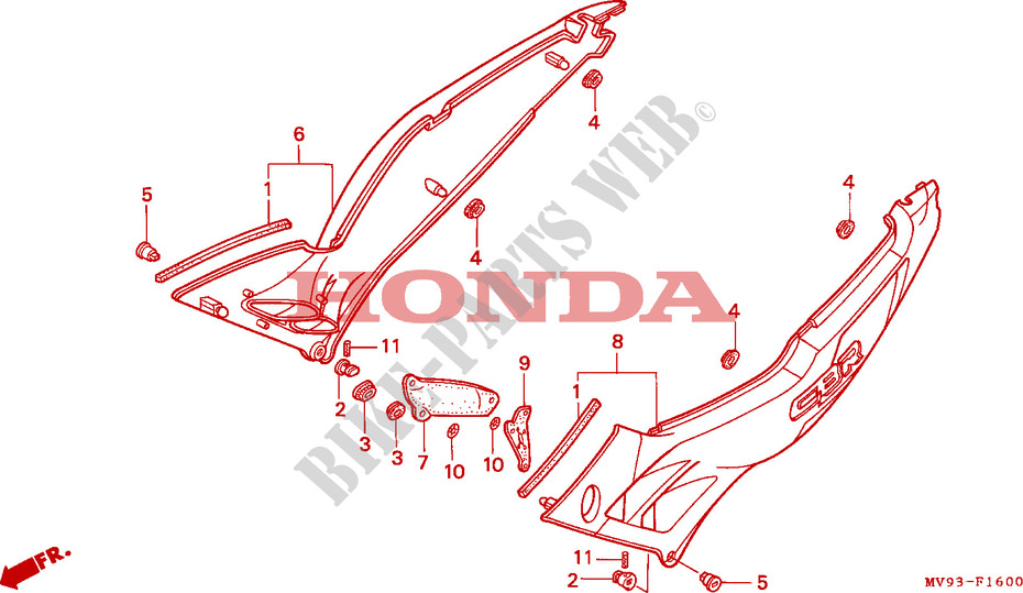 SIDE COVERS dla Honda CBR 600 F 50HP 1991