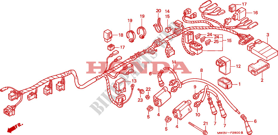 WIRE HARNESS dla Honda SEVEN FIFTY 750 1997