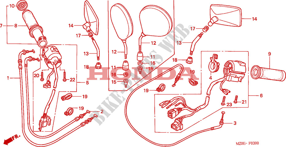LEVER   SWITCH   CABLE dla Honda 1500 F6C 2001