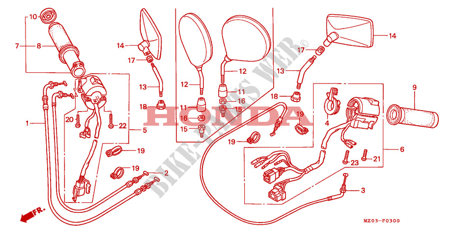 LEVER   SWITCH   CABLE dla Honda VALKYRIE 1500 F6C 1997