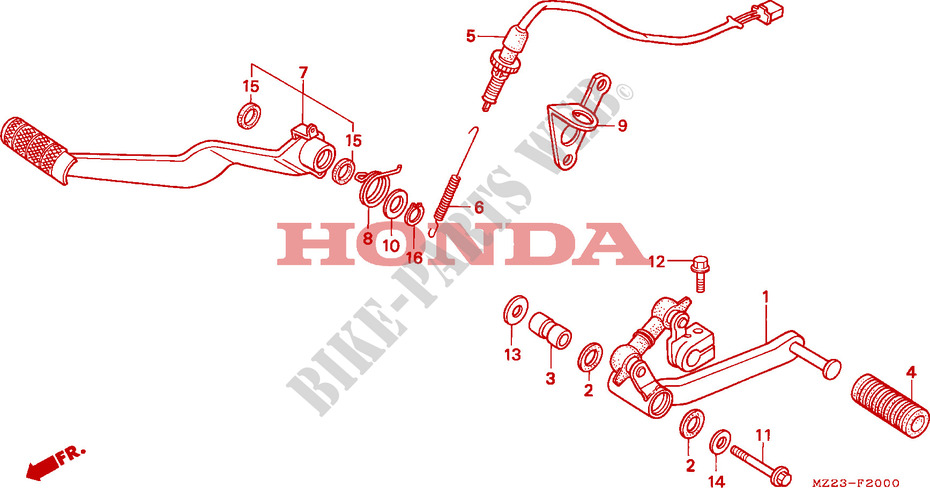 BRAKE PEDAL dla Honda CBR 1000 DUAL CBS 1996