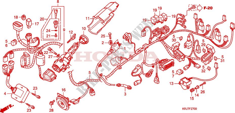 WIRE HARNESS dla Honda S WING 125 FES ABS 2009
