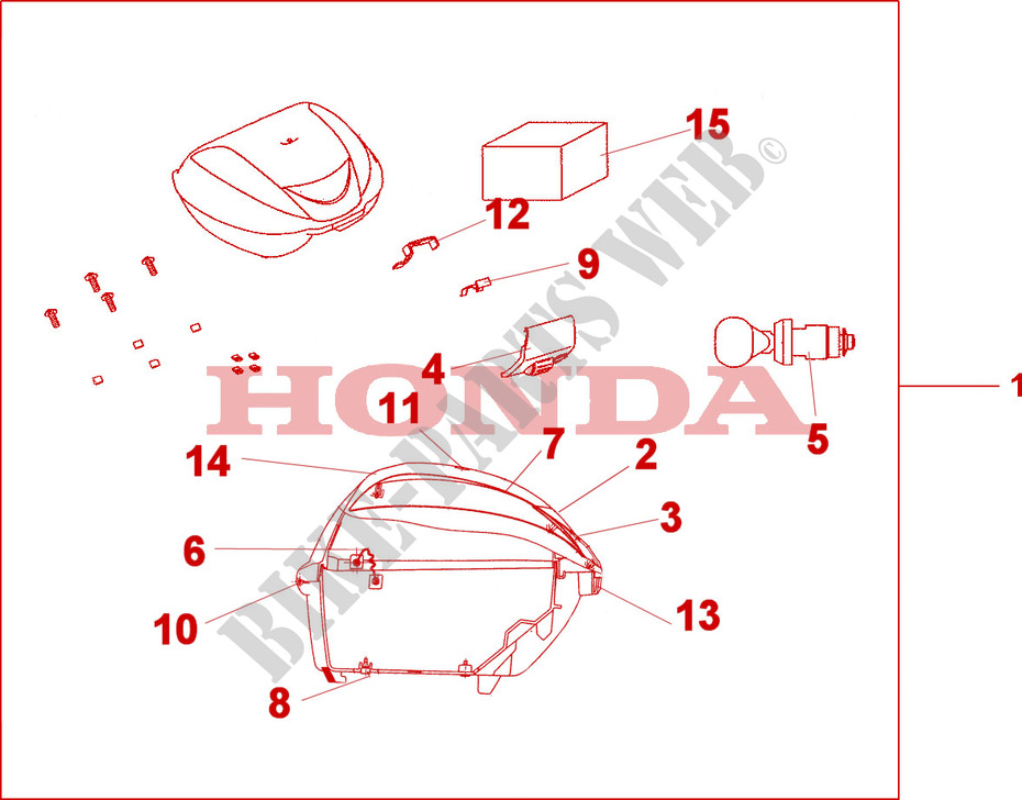 35 L TOP BOX OYSTER BEIGE METALLIC dla Honda SH 300 SPC 2008