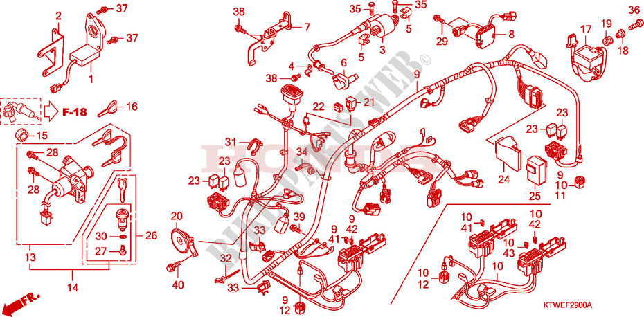 WIRE HARNESS dla Honda SH 300 ABS SPECIAL 2009