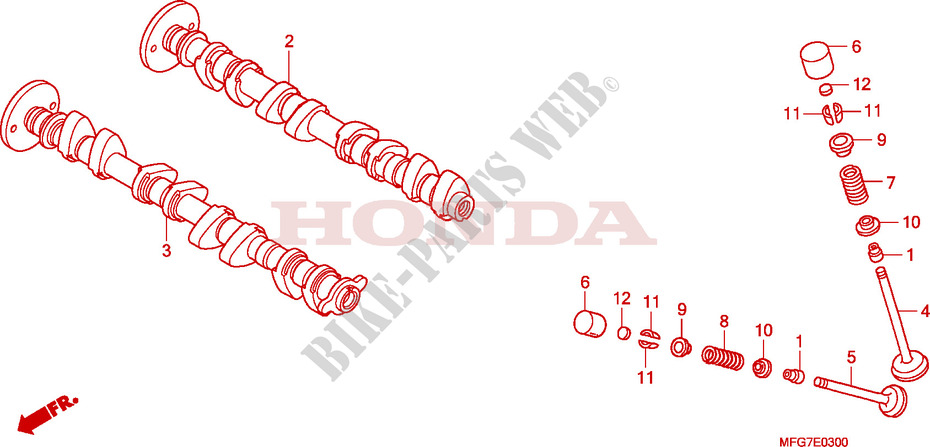 CAMSHAFT dla Honda CB 600 F HORNET ABS STRIPE 2009
