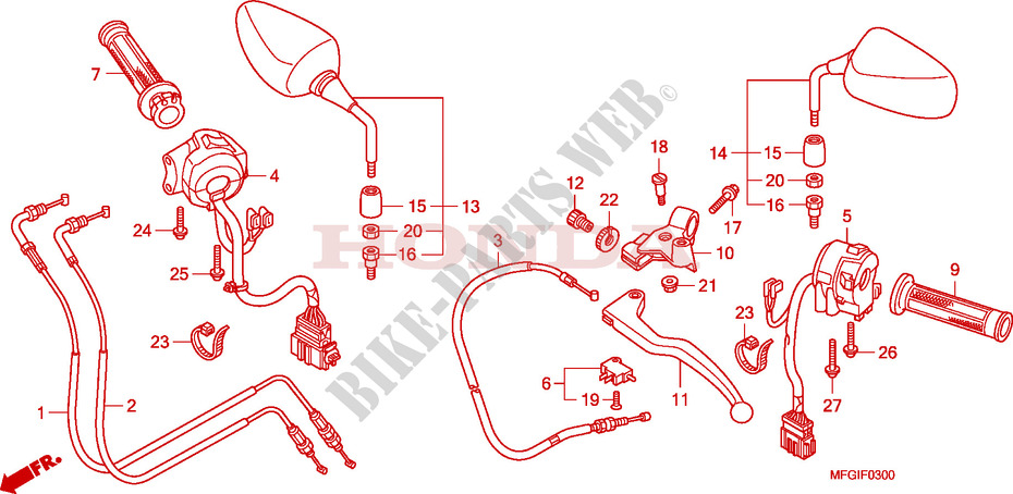 LEVER   SWITCH   CABLE dla Honda CB 600 F HORNET 2010